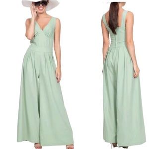 Voodoo Vixen Mandy Jumpsuit Sage Green Wide Leg M